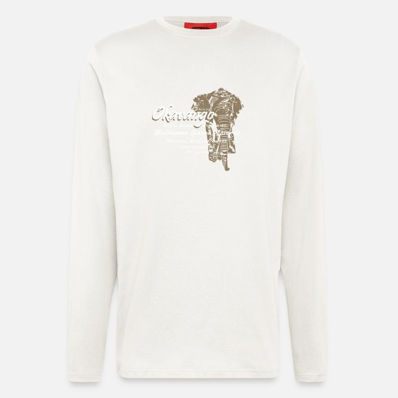 Okavango Elefant - Langarmshirt - made by SPREAD  - OFF WHITE
