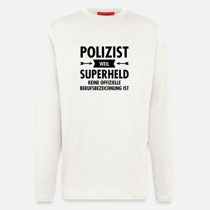 Polizist Superheld - Longsleeve - made by SPREAD - OFF WHITE