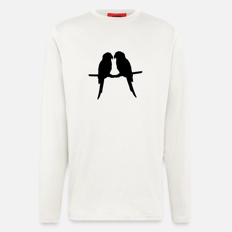 Papageien paar Vögel - Langarmshirt - made by SPREAD  - OFF WHITE