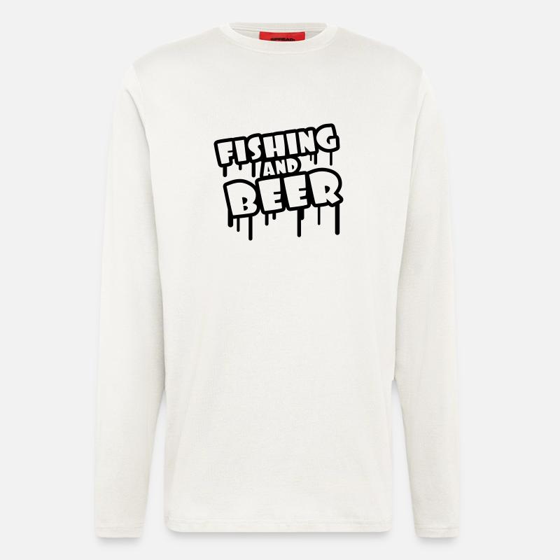 Fishing And Beer Graffiti - Longsleeve - made by SPREAD  - OFF WHITE