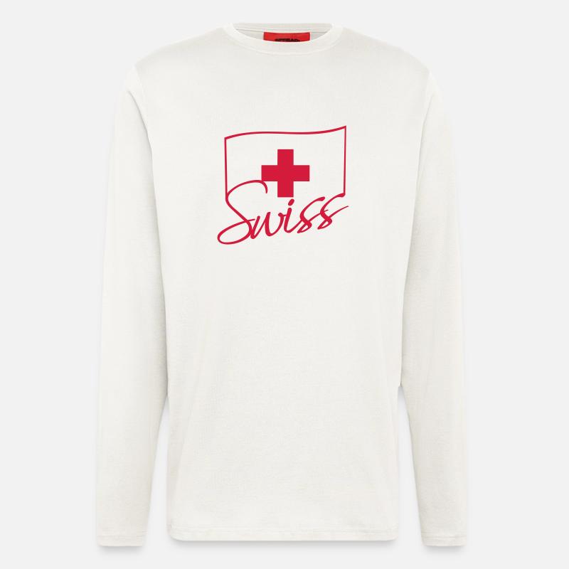 Swiss Flag Logo - Langarmshirt - made by SPREAD  - OFF WHITE