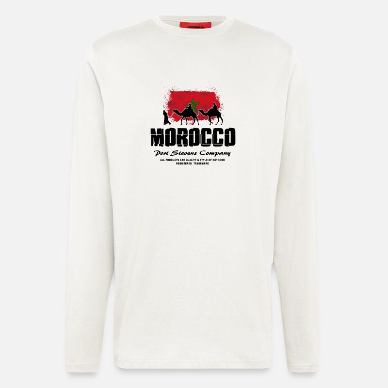 Morocco - Camel & Flag - Langarmshirt - made by SPREAD - OFF WHITE