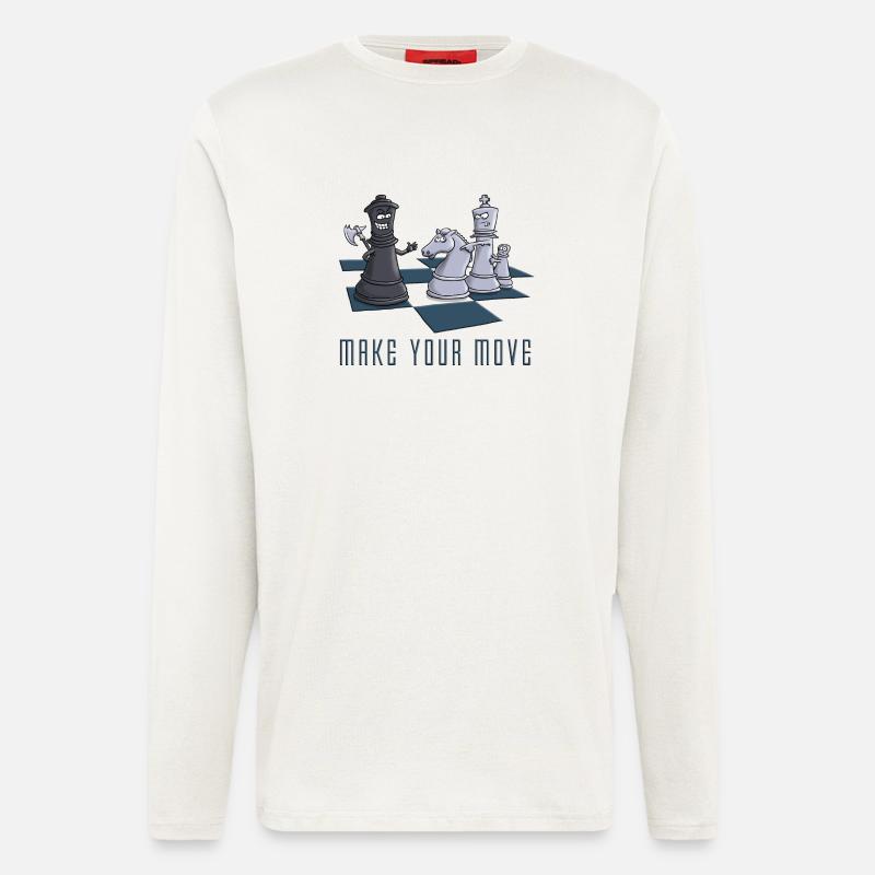 chess_make_your move_11_2016 - Langarmshirt - made by SPREAD  - OFF WHITE