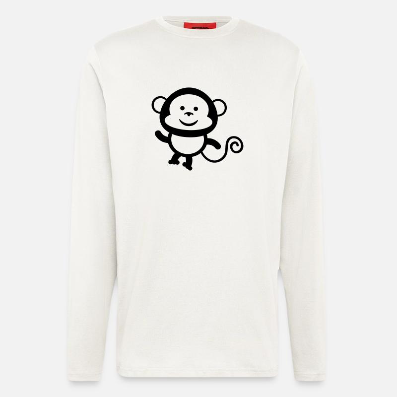 monkey comic - Langarmshirt - made by SPREAD  - OFF WHITE