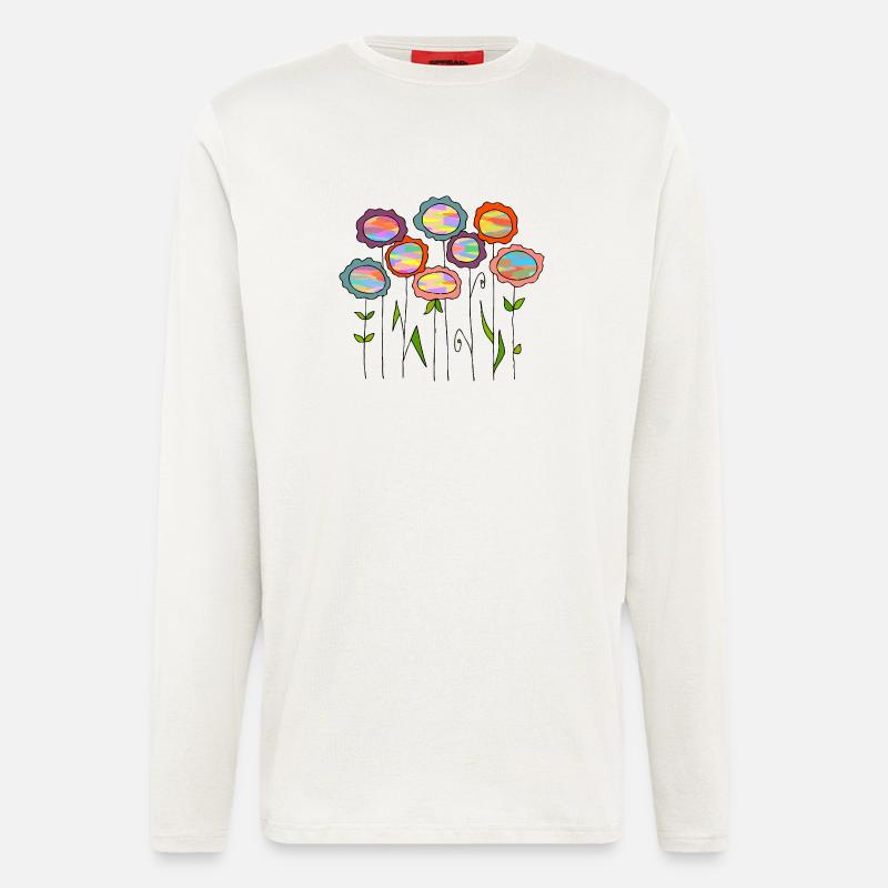 Fleur - Manches longues bio décontracté fabriqué en UE - OFF WHITE