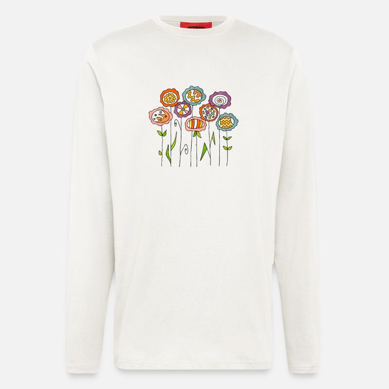 Fleur - Manches longues bio décontracté fabriqué en UE - OFF WHITE