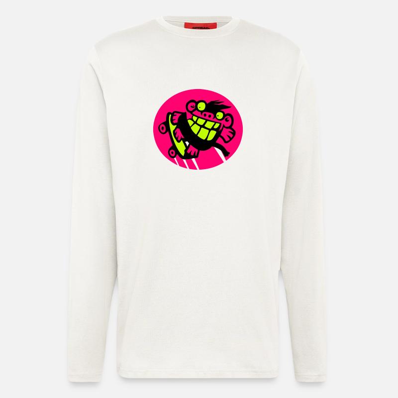 Skateboarding Affe! - Langarmshirt - made by SPREAD  - OFF WHITE