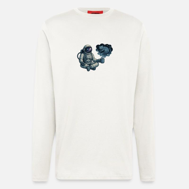 Kosmische Kaffeepause - Langarmshirt - made by SPREAD  - OFF WHITE