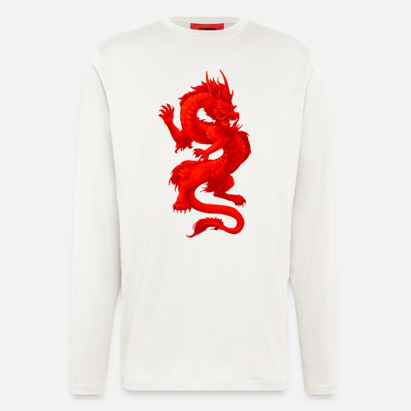 Leuchtender Drache - Langarmshirt - made by SPREAD  - OFF WHITE
