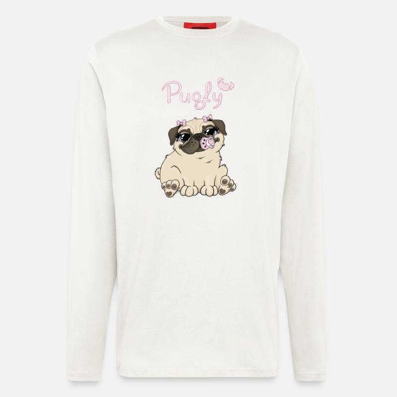 Bella die Mops - Langarmshirt - made by SPREAD - OFF WHITE