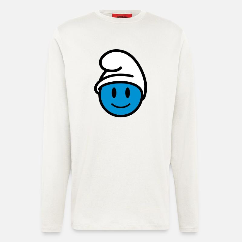 Smiley Strumpf Icon 3c - Langarmshirt - made by SPREAD  - OFF WHITE