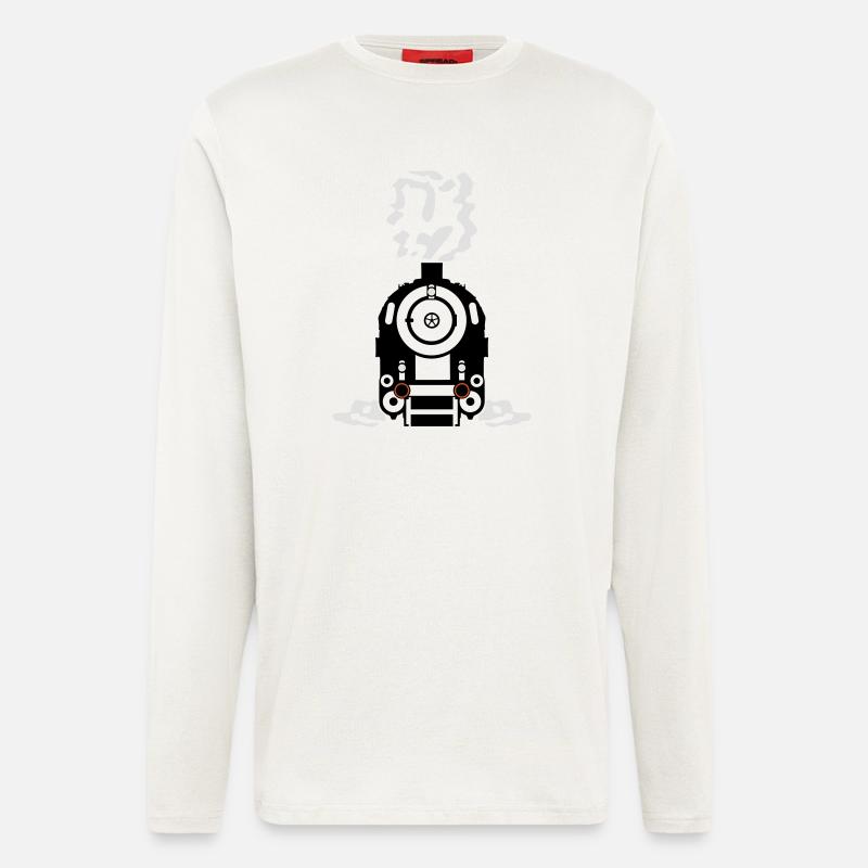Dampflok Rauch Dampf Qualm - Langarmshirt - made by SPREAD - OFF WHITE