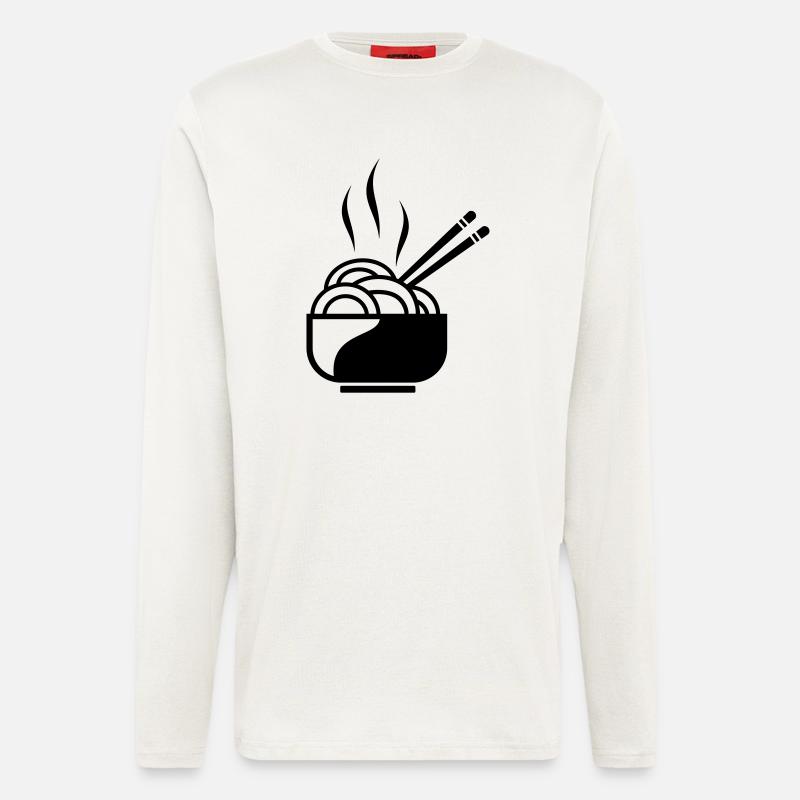 Nudeln mit Stäbchen - Langarmshirt - made by SPREAD  - OFF WHITE