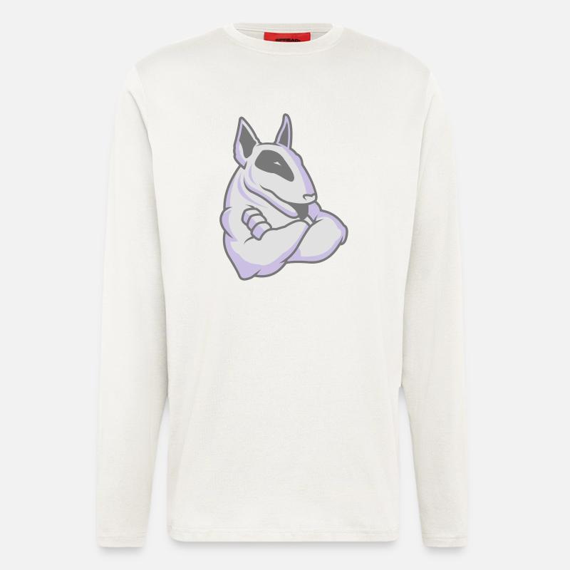 Bullterrier-Maskottchen 3c - Langarmshirt - made by SPREAD  - OFF WHITE