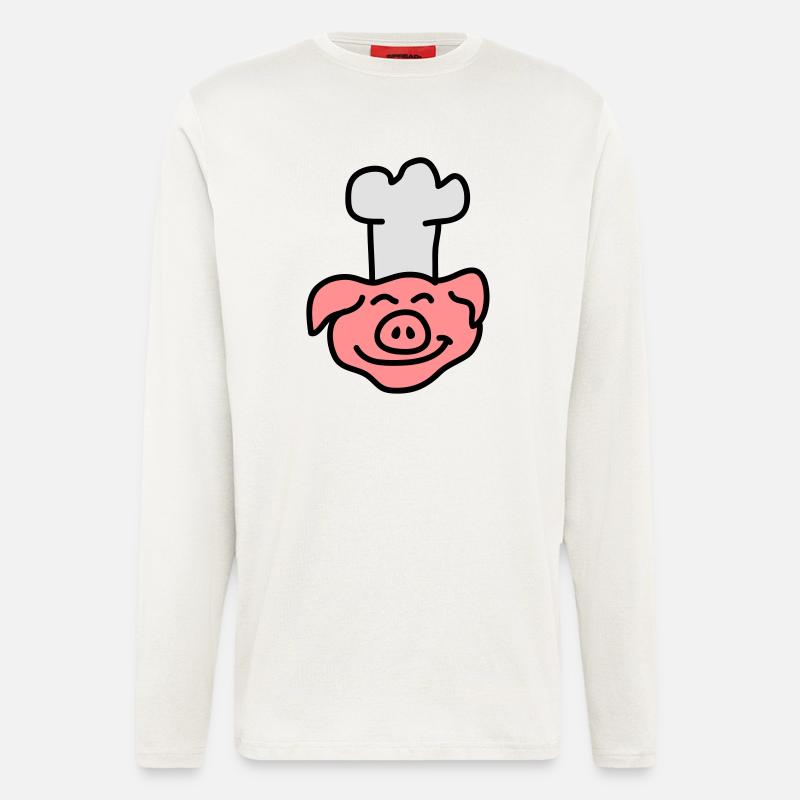 Pig Chef Head - Langarmshirt - made by SPREAD  - OFF WHITE