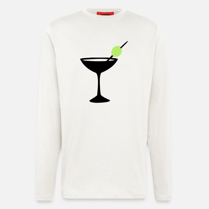 Cocktail Martini trinken - Langarmshirt - made by SPREAD  - OFF WHITE