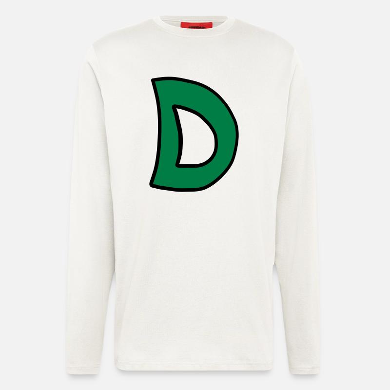 Buchstabe D Comic Cartoon - Langarmshirt - made by SPREAD  - OFF WHITE