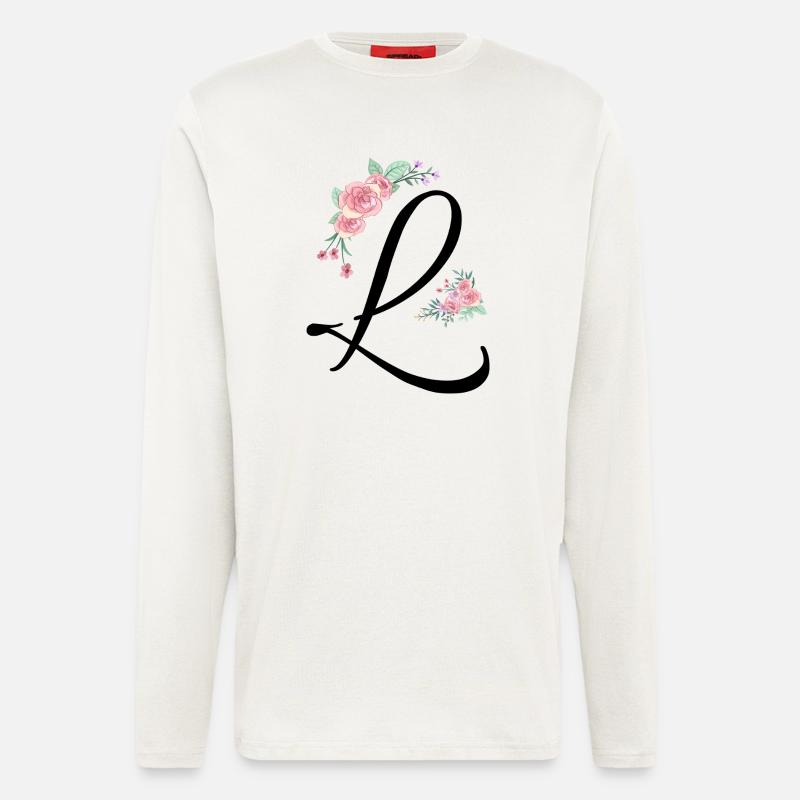 Buchstabe l Blumen - Langarmshirt - made by SPREAD  - OFF WHITE