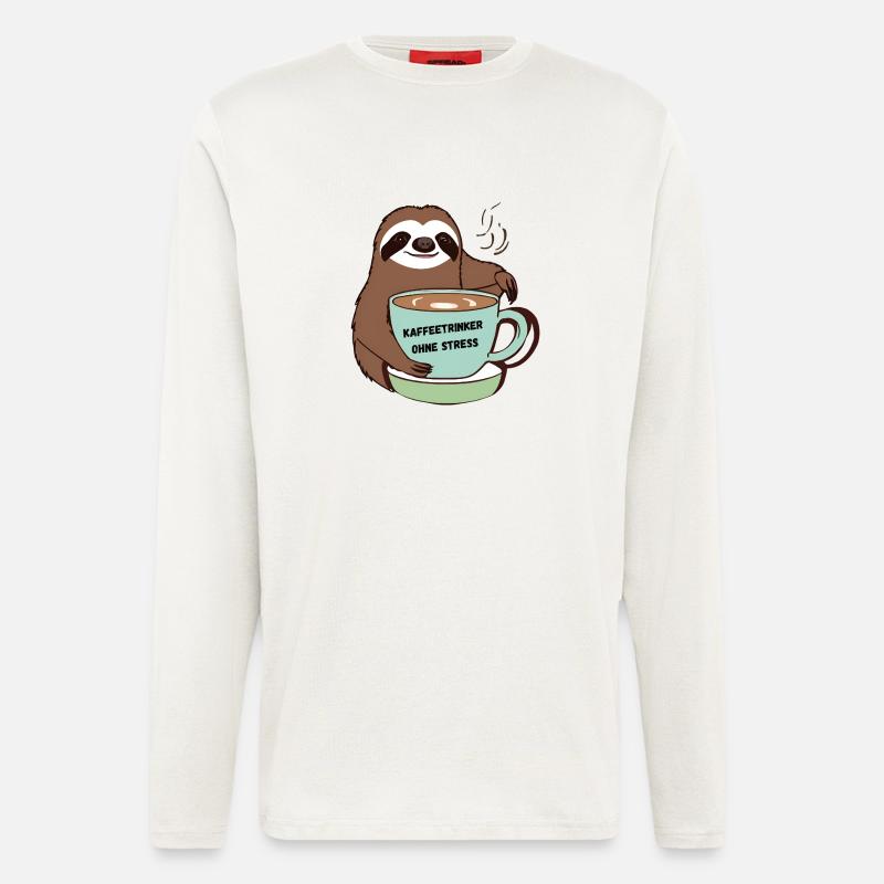 Kaffetrinker ohne Stress - Langarmshirt - made by SPREAD  - OFF WHITE