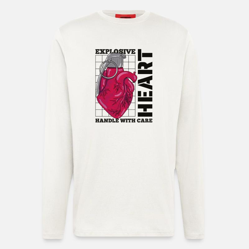 Exploding Heart - Longsleeve - made by SPREAD  - OFF WHITE