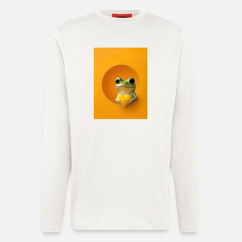 Frosch Herz süß Geschenk - Langarmshirt - made by SPREAD  - OFF WHITE