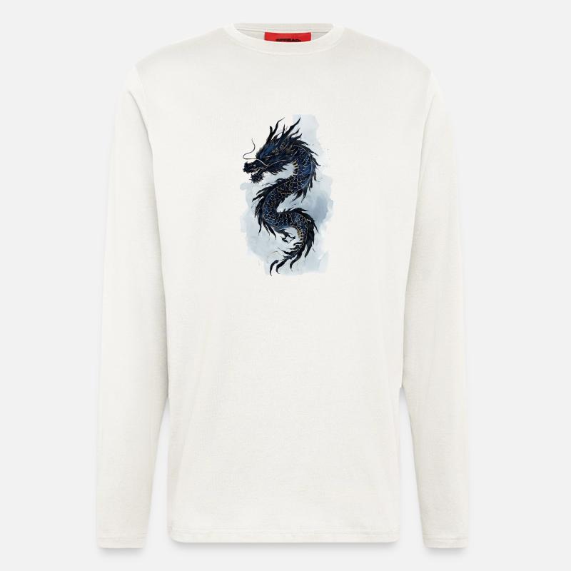 Drache China Mythologie Geschenk - Langarmshirt - made by SPREAD  - OFF WHITE