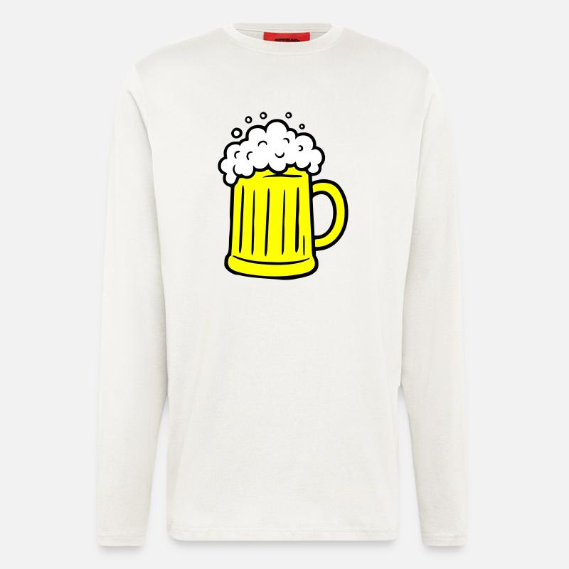 Bier Comic Bierglas - Langarmshirt - made by SPREAD  - OFF WHITE