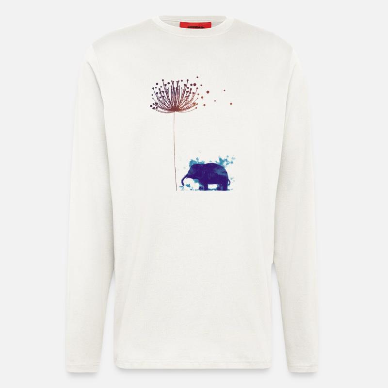 Löwenzahn-Traum: Blauer Elefant - Langarmshirt - made by SPREAD  - OFF WHITE