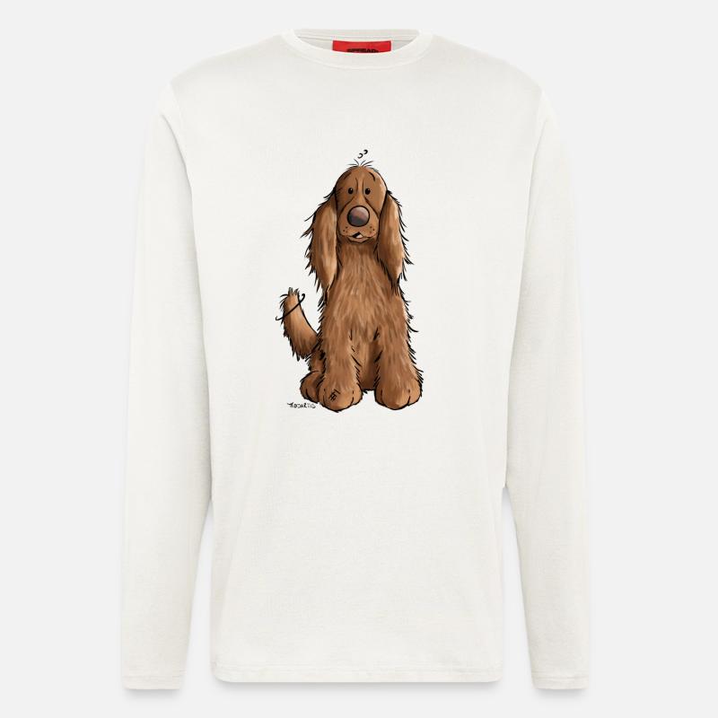 Cocker spaniel inglese - Maglia a maniche lunghe ecologica casual Made in UE - OFF WHITE