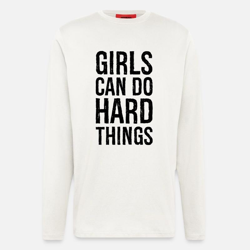 Mädchen können harte Dinge tun - Langarmshirt - made by SPREAD  - OFF WHITE
