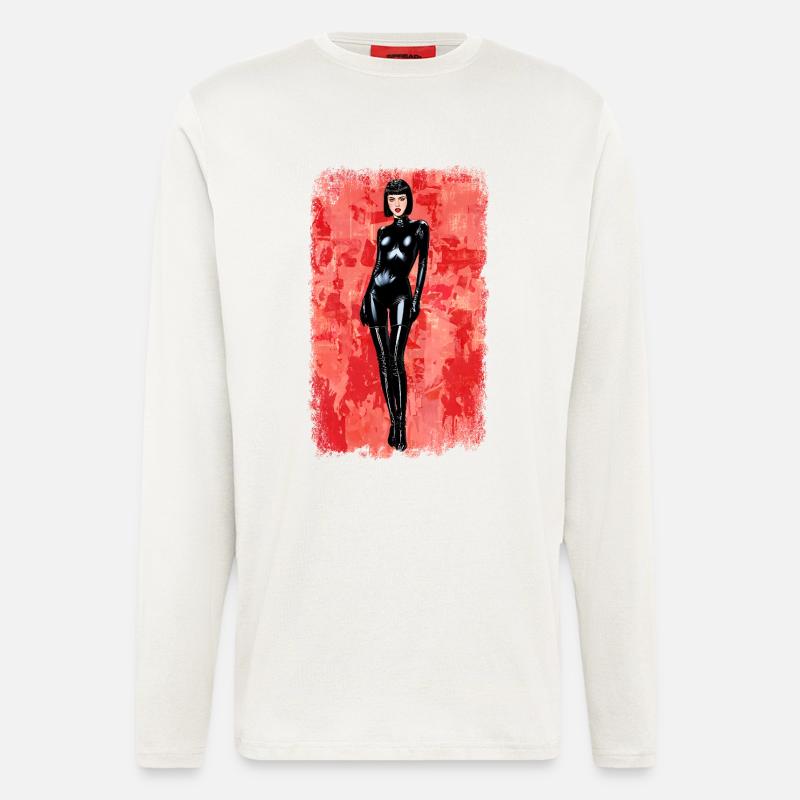 Latex Noir Distressed-Edition - Langarmshirt - made by SPREAD  - OFF WHITE