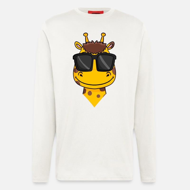 Giraffe mit Brille - Langarmshirt - made by SPREAD  - OFF WHITE