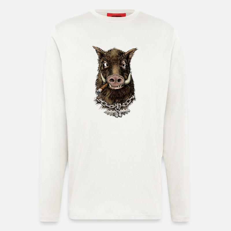 Cooler Eber - Langarmshirt - made by SPREAD  - OFF WHITE