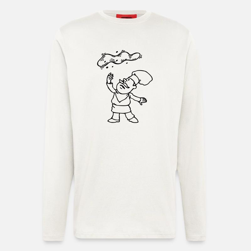 pizzabäcker ... von wicki_de - Langarmshirt - made by SPREAD  - OFF WHITE