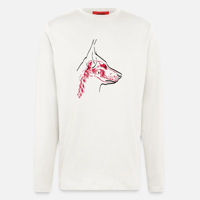 Hunde Skull - Langarmshirt - made by SPREAD - OFF WHITE