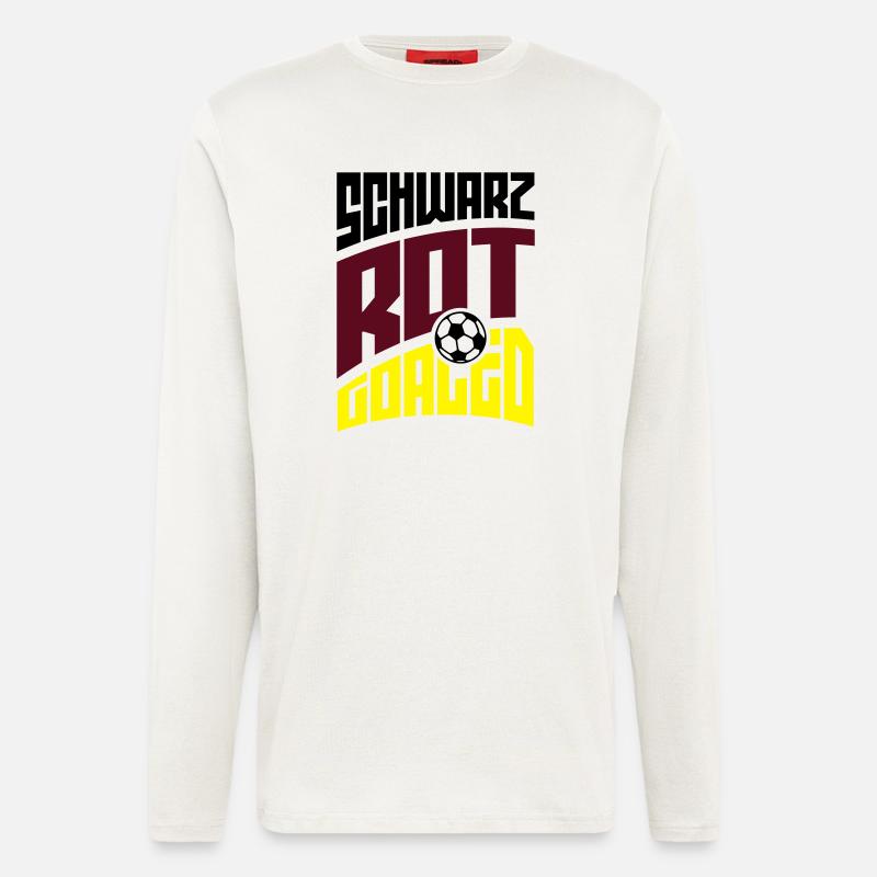 Schwarz Rot Goaled - Langarmshirt - made by SPREAD  - OFF WHITE