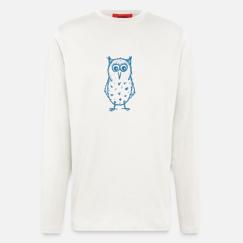 Eule Max blau - Langarmshirt - made by SPREAD  - OFF WHITE