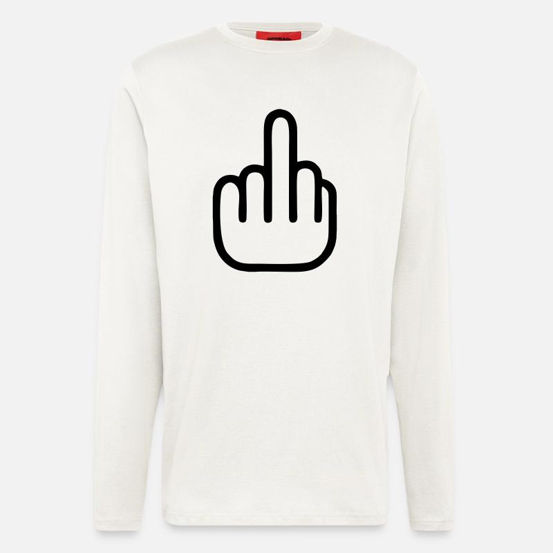 middle finger ★ Mittelfinger - Langarmshirt - made by SPREAD  - OFF WHITE