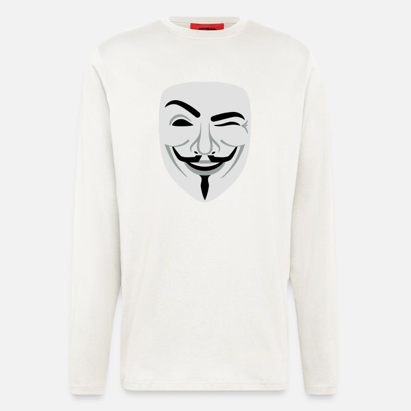Fun Guy Fawkes Anonymous - Langarmshirt - made by SPREAD  - OFF WHITE