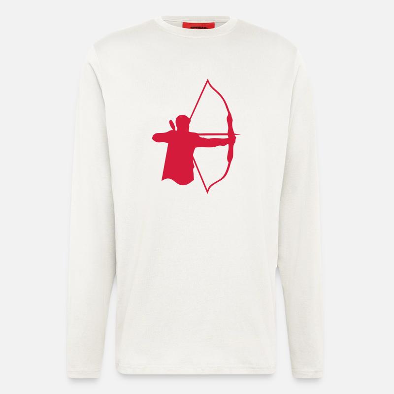 tir arc logo archery bogenschieben6 - Manches longues bio décontracté fabriqué en UE - OFF WHITE