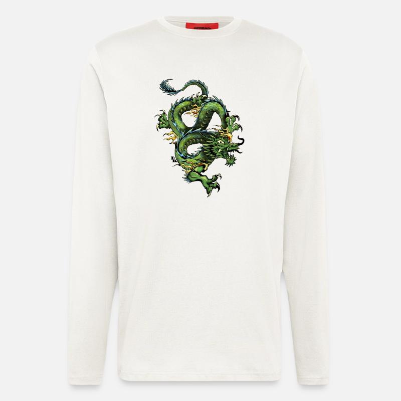 Chinesischer Drache 202 - Langarmshirt - made by SPREAD  - OFF WHITE