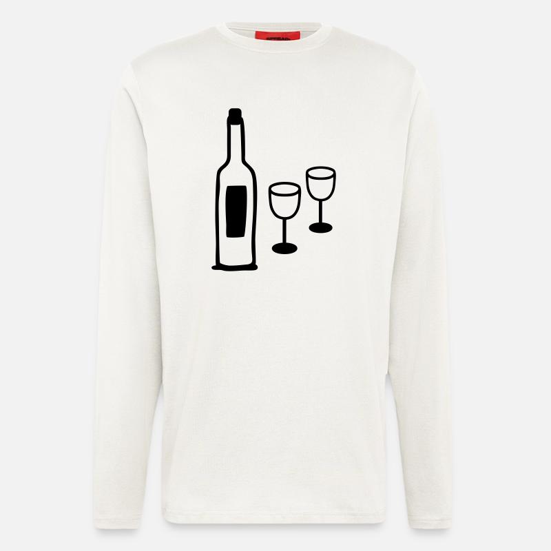 Wein & Weinglaeser - Langarmshirt - made by SPREAD  - OFF WHITE