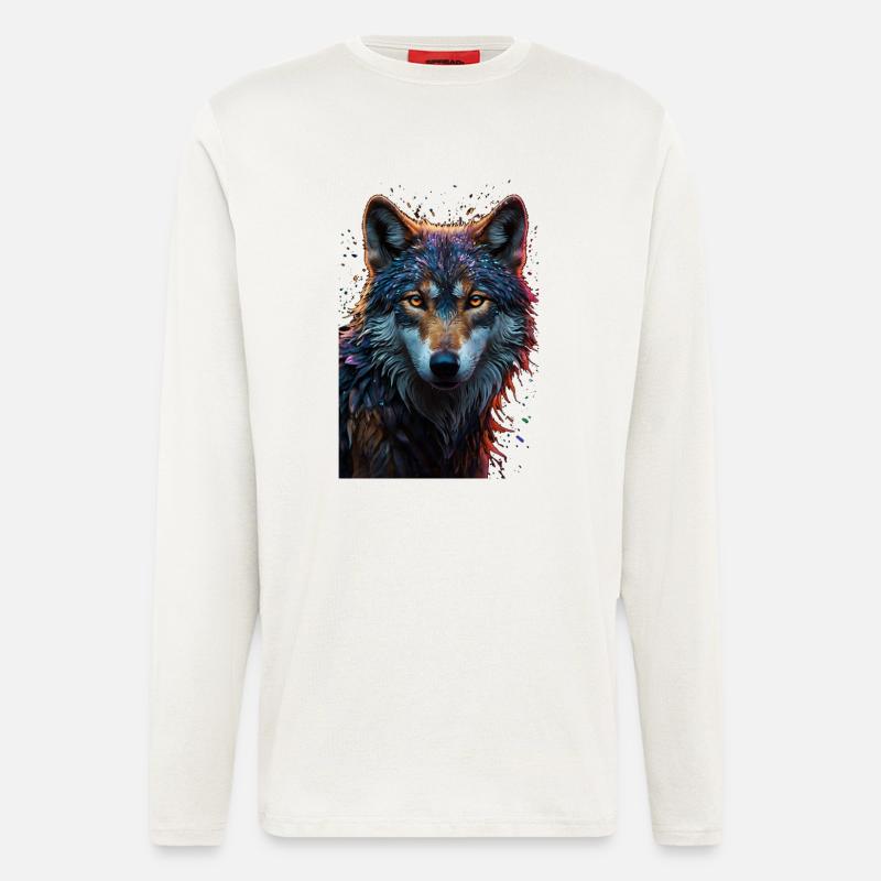 Wolf - Langarmshirt - made by SPREAD  - OFF WHITE