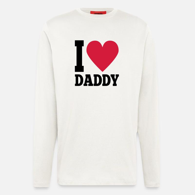 J'aime papa - Manches longues bio décontracté fabriqué en UE - OFF WHITE