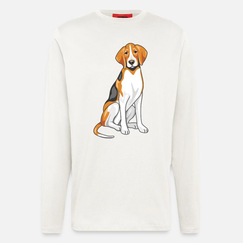 Sitting foxhound - Longsleeve - made by SPREAD  - OFF WHITE