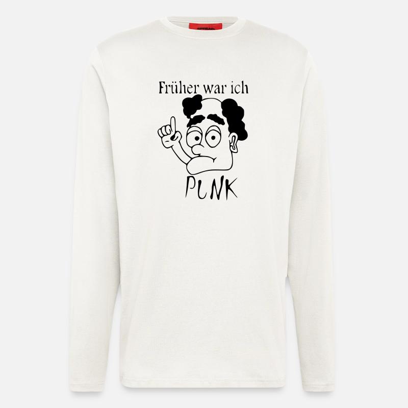 Alter Punk mit Glatze - Langarmshirt - made by SPREAD  - OFF WHITE