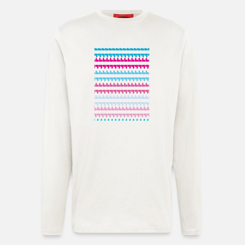 PINK BLUE HEARTS PATTERN - Longsleeve - made by SPREAD  - OFF WHITE