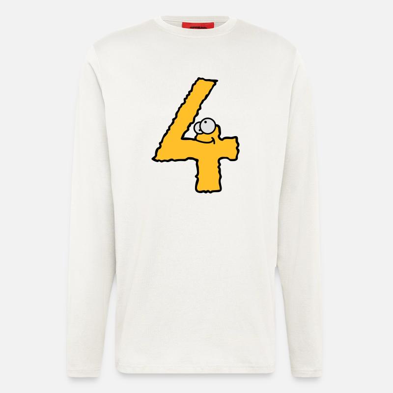 Lustiges 4 Vier Comic Monster - Langarmshirt - made by SPREAD  - OFF WHITE