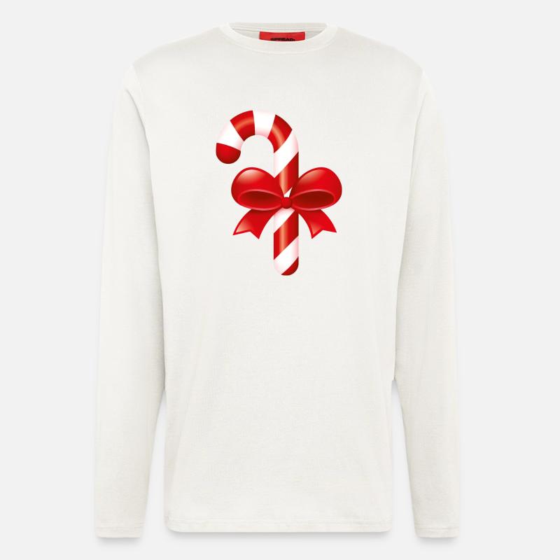 Smiley Christmas Candy - Longsleeve - made by SPREAD  - OFF WHITE