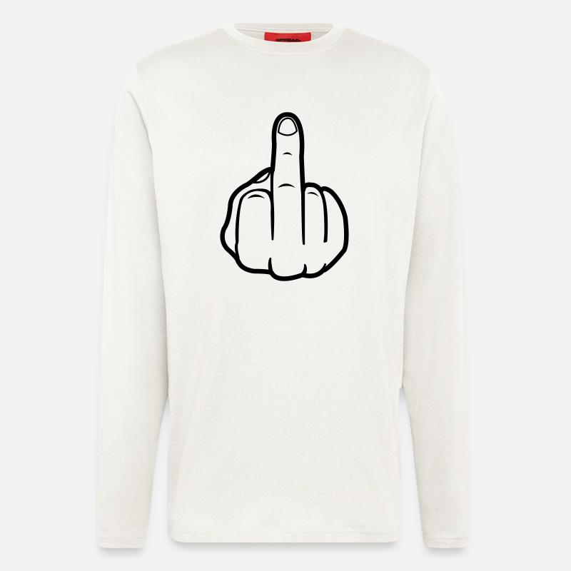 mittelfinger_black - Langarmshirt - made by SPREAD  - OFF WHITE